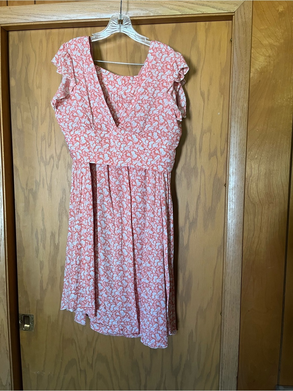 Pink Lily Coral Pink Floral Wrap Skirt Set